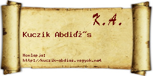 Kuczik Abdiás névjegykártya